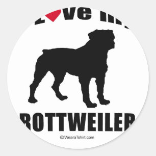 "DOG BREED" - ROTTWEILER - "I LIEBE my ROTTWEILER" Runder Aufkleber