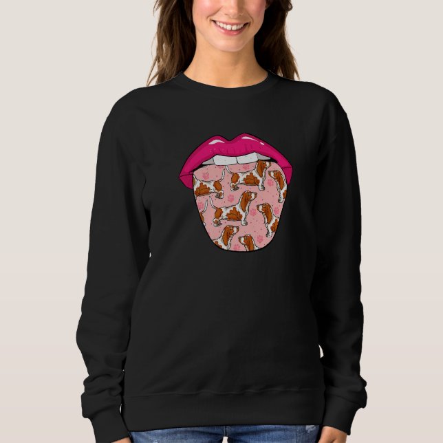 Dog Breed Tongue Pet  Basset Hound Sweatshirt (Vorderseite)