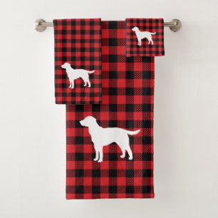 Dog Buffalo Karo Pattern Badetuch Set