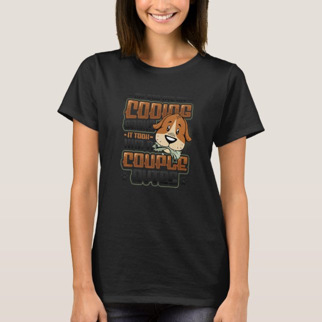 Dog Bytes Code Computertaktprogrammierung T-Shirt (Vorderseite)