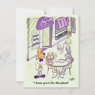 Dog Cafe Postcard Postkarte