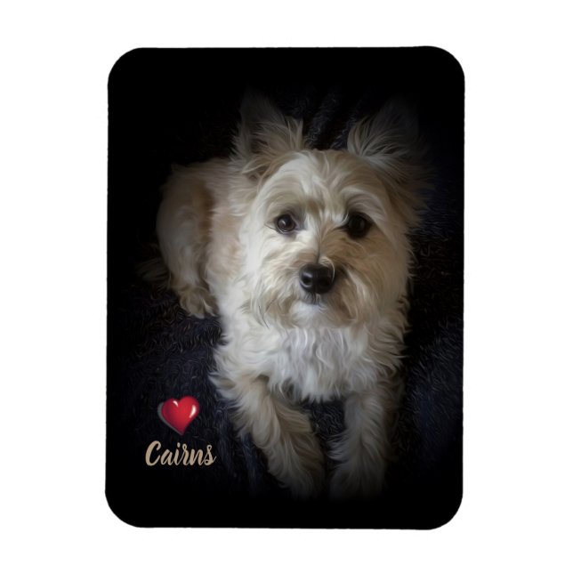 Dog Cairn Terrier "Dog Lover" Flexible Magnet (Vertikal)