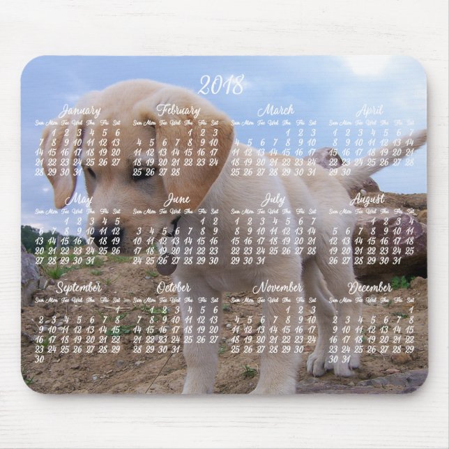 Dog Calendar 2018 Personalisierte Maus-Pad Mousepad (Vorne)