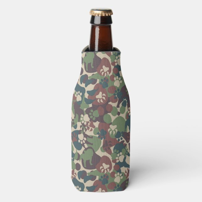 Dog Camouflage Pattern Flaschenkühler (Flaschenvorderseite)