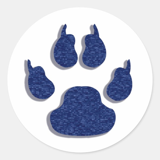 Dog Canine Paw Print Blue Stickers (Vorderseite)