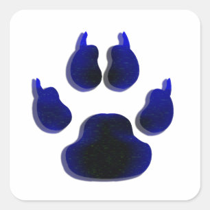 Dog Canine Paw Print Blue Stickers