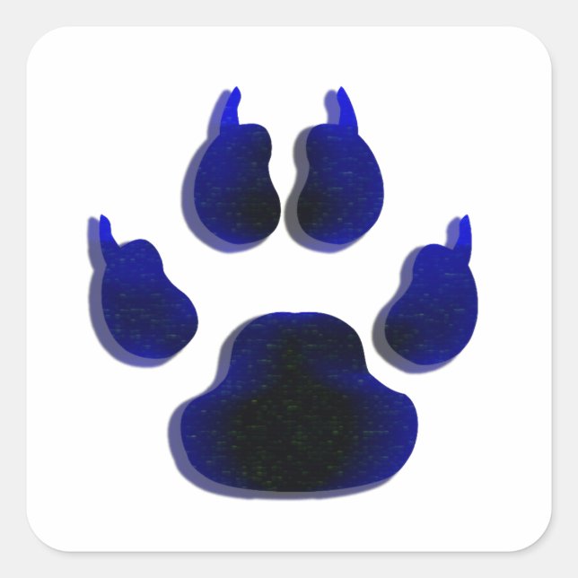 Dog Canine Paw Print Blue Stickers (Vorderseite)