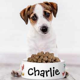 Dog Cat Bowl Niedliche Aquarell Flugzeug Name Cust Napf
