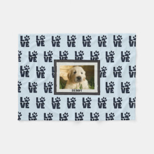 Dog Cat Liebe Paw Print Custom Foto Fleecedecke