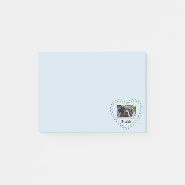 Dog Cat Lover Paw druckt Personalisiertes Foto Post-it Klebezettel (Vorderseite)