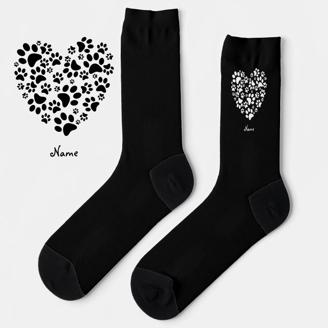 Dog Cat Paw Prints Heart Valentine's Day Love Socken (Von Creator hochgeladen)