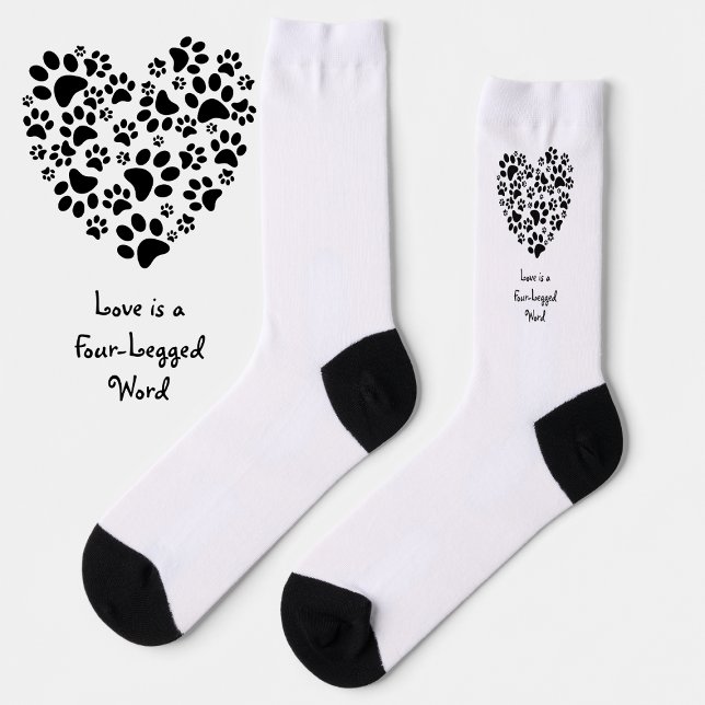 Dog Cat Paw Prints Heart Valentine's Day Love Socken (Von Creator hochgeladen)