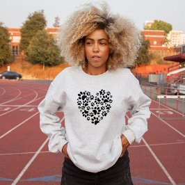 Dog Cat Paw Prints Heart Valentine's Day Love Sweatshirt