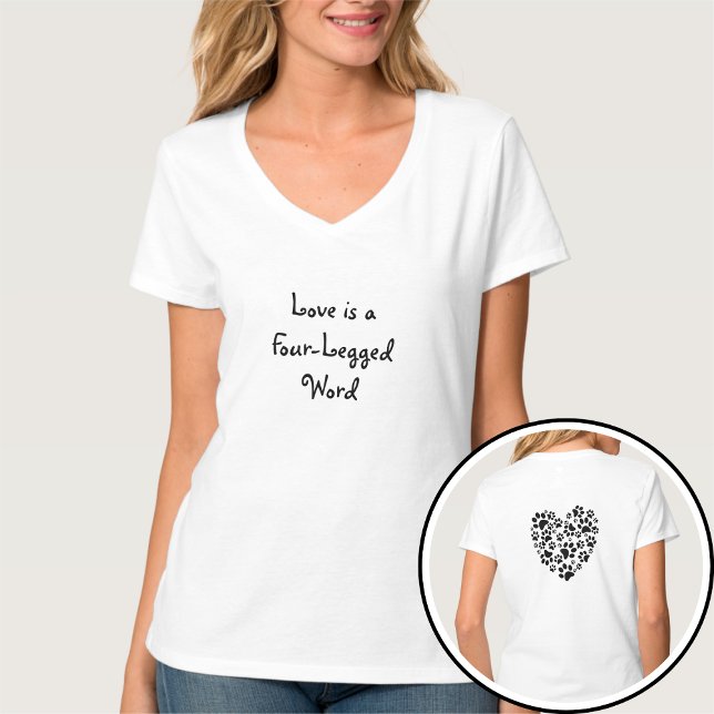 Dog Cat Paw Prints Heart Valentine's Day Love T-Shirt (Von Creator hochgeladen)