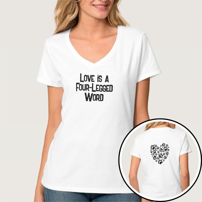 Dog Cat Paw Prints Heart Valentine's Day Love T-Shirt (Von Creator hochgeladen)