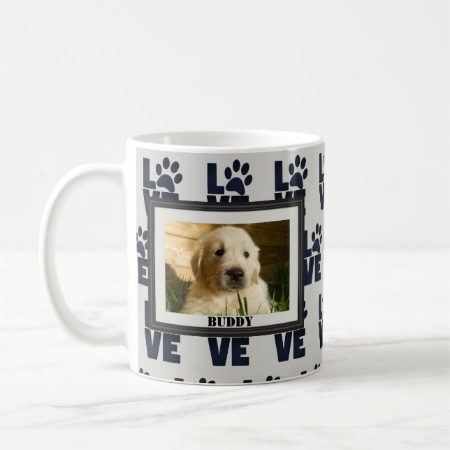 Dog Cat Paw Prints Pet Foto Kaffeetasse (Links)