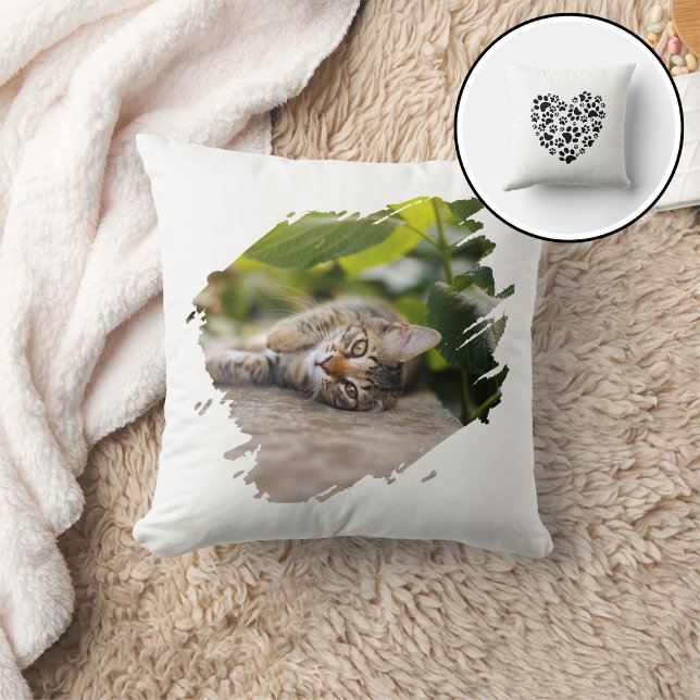 Dog Cat Pet Paw Custom Photo Valentine's Day Love Kissen (Von Creator hochgeladen)