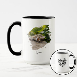 Dog Cat Pet Paw Custom Photo Valentine's Day Love Tasse