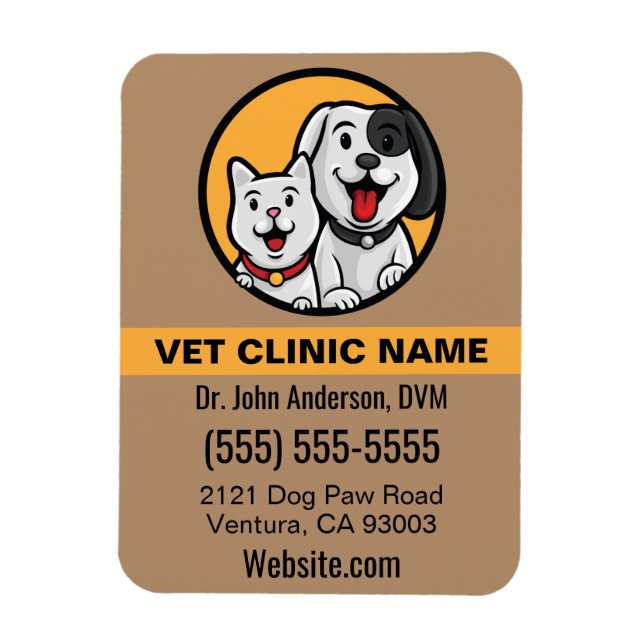 Dog Cat Pets Foto Magnet (Vertikal)