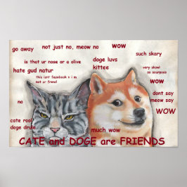 Dog Cat Shiba Inu Doge Meme Funny Humore Freunde Poster