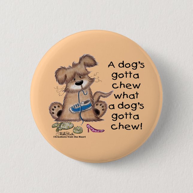Dog Chews Shoes Button (Vorderseite)