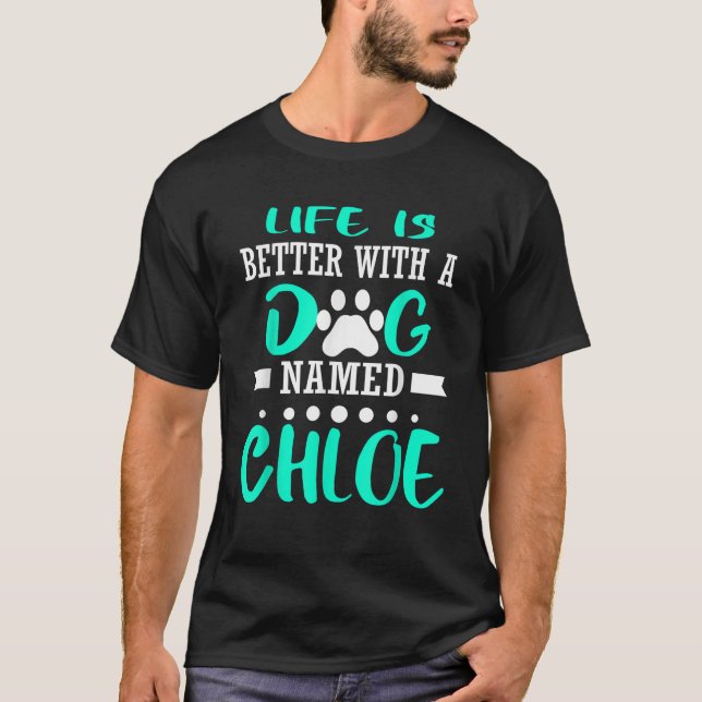 Dog Chloe Niedlich Funny Dog Owner Mama Vater Chri T-Shirt (Vorderseite)