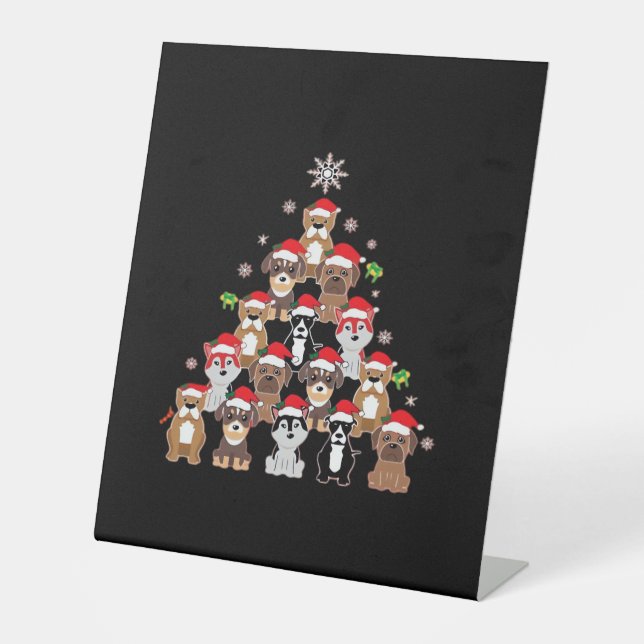 Dog Christmas Classic T-Shirt Sockelschild (Vorderseite)