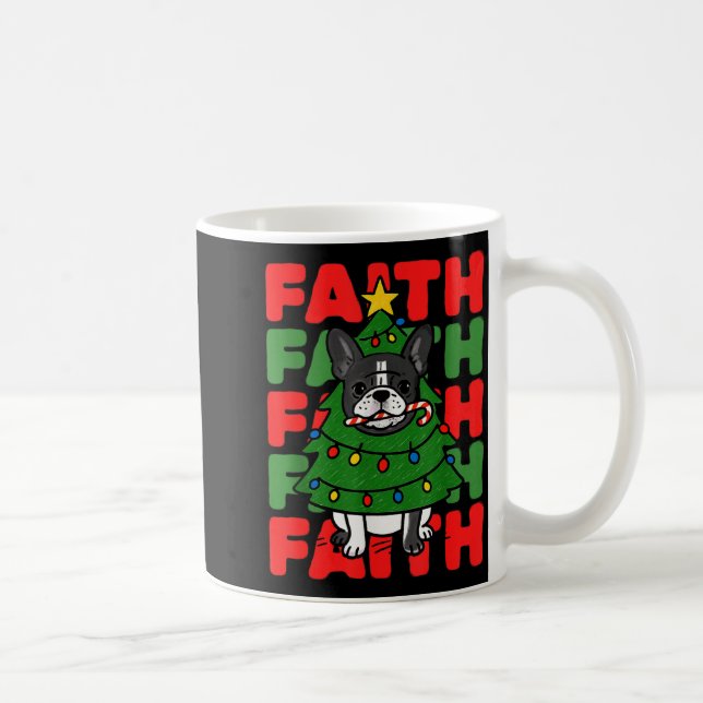 Dog Christmas Faith French Bulldog Puppy Family Gr Kaffeetasse (Rechts)