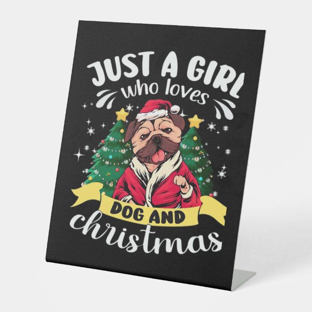 Dog Christmas - Just a Girl who Loves Dog and Chri Sockelschild (Vorderseite)
