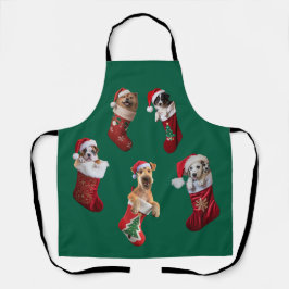 Dog Christmas Stocking Apron Schürze