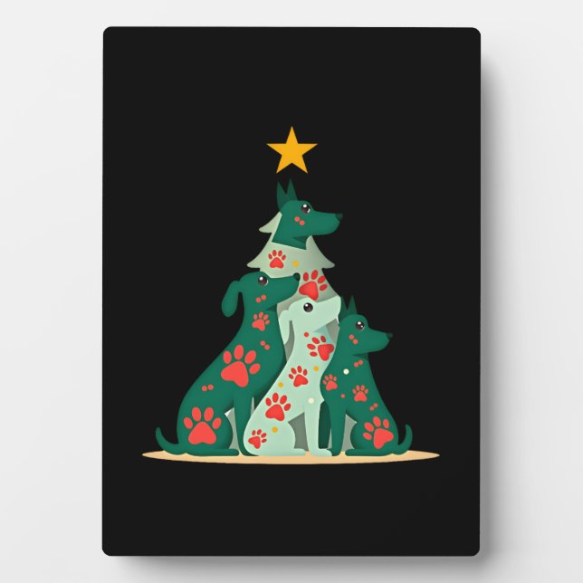 Dog Christmas Tree Shirt - Dog Christmas (3) Fotoplatte (Vorderseite)