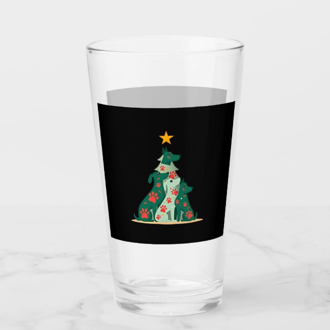 Dog Christmas Tree Shirt - Dog Christmas (3) Glas (Vorderseite)