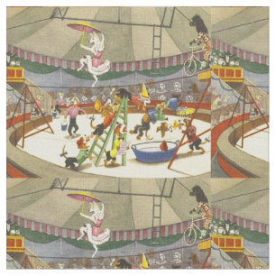 Dog Circus Fabric - Niedliche Cottons & Linens - n Stoff