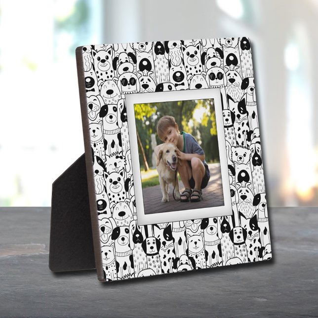 Dog Collage Frameless Foto Easel Back Fotoplatte (Collage of Dogs Frameless Photo Easel-Back Plaque)