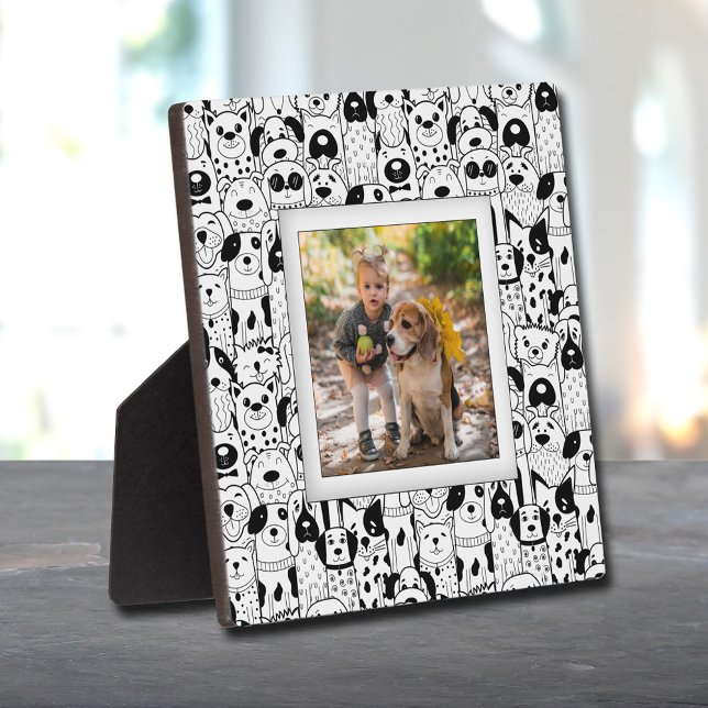 Dog Collage Frameless Foto Easel Back Fotoplatte (Dog Collage Frameless Photo Easel-Back Plaque)