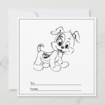 Dog Coloring Page Kid Boy Card Happy Valentine's