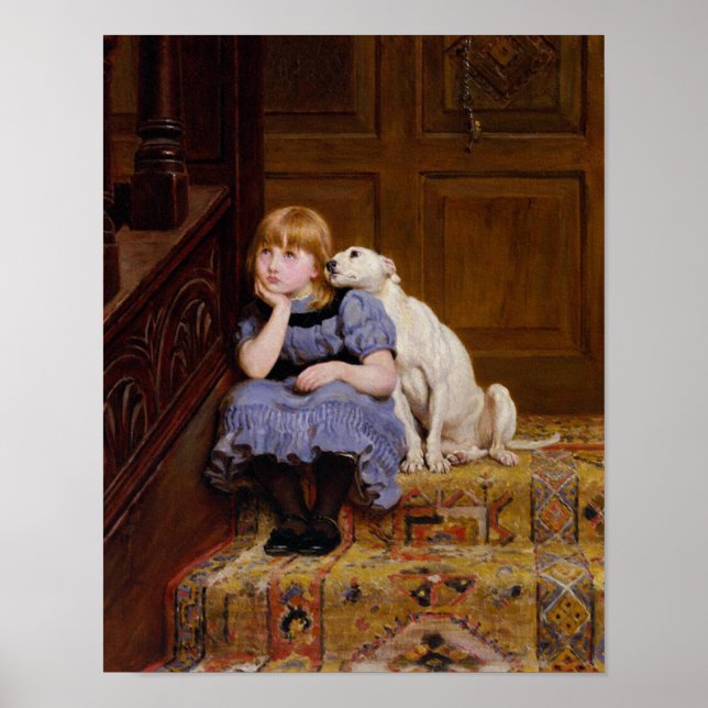 Dog Comforting Girl - Beileid von R.Briton Poster (Vorne)