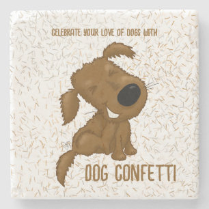 Dog Confetti Shedding Dog Steinuntersetzer