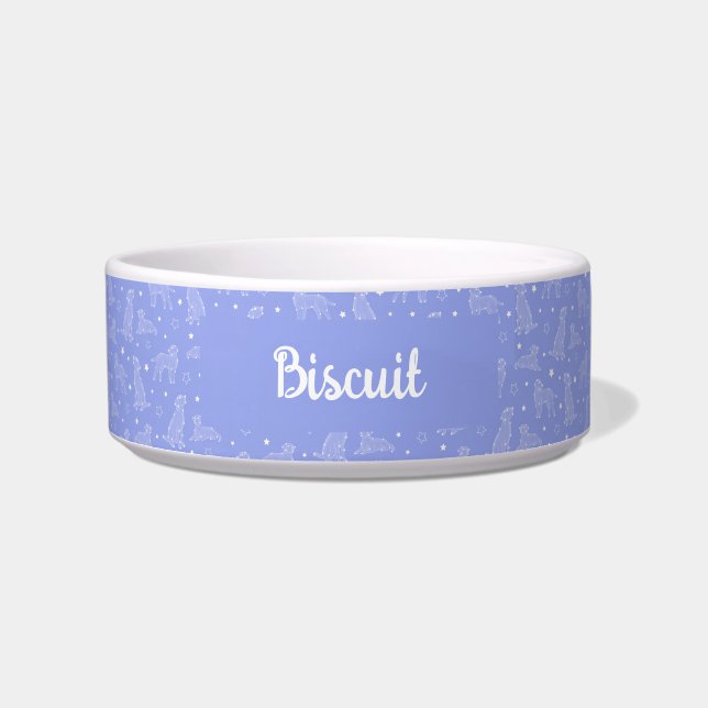 Dog Constellation Light Blue Pattern Monogram Napf (Vorderseite)
