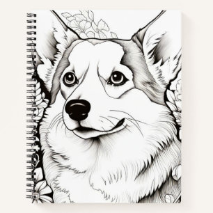 Dog Corgi Friedlich Nature Prairie Sketch Zeichnen Notizbuch