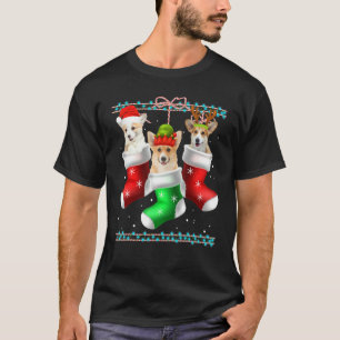Dog Corgi Weihnachtssocken Xmas Pajama Pet Welpe T-Shirt