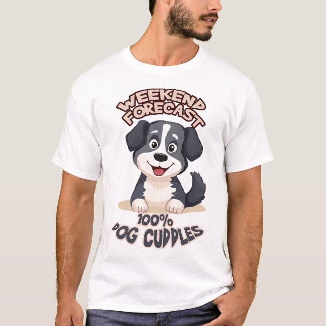 Dog cuddles funny T-Shirt (Vorderseite)
