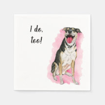 Dog Custom Cocktail Napkin for Weddings