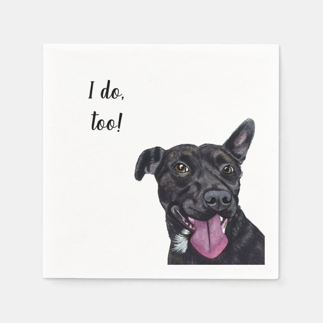 Dog Custom Cocktail Napkin Serviette (Vorderseite)