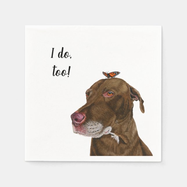 Dog Custom Cocktail Napkin Serviette (Vorderseite)