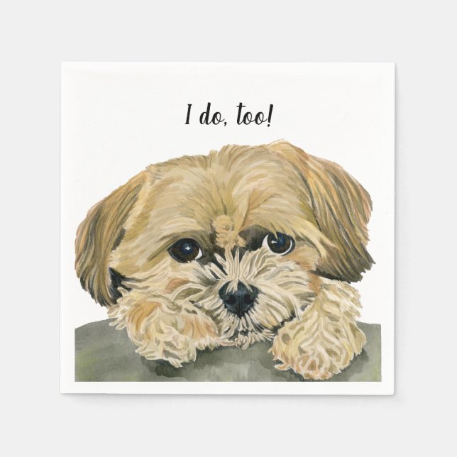  Dog Custom Cocktail Napkin Serviette (Vorderseite)