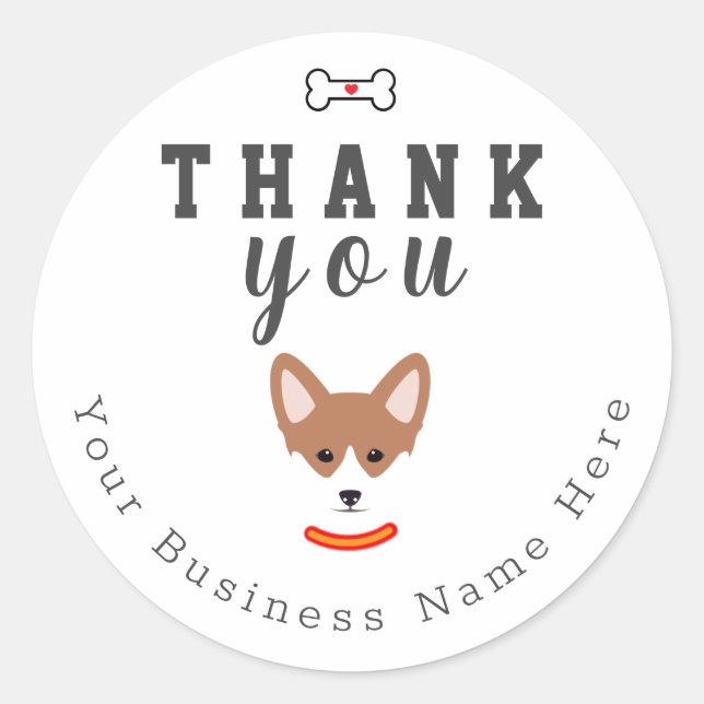 Dog Custom Danke Stickers (Vorderseite)