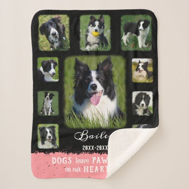 Dog Custom Foto Collage ausgeblendete Grenzen Schw Sherpadecke (Vorderseite)