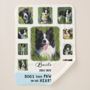 Dog Custom Foto Collage verblasste Grenzen weiß b Sherpadecke