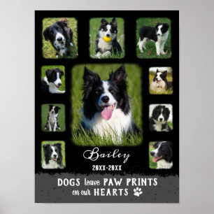 Dog Custom Foto Collage verblichene Grenzen Schwar Poster